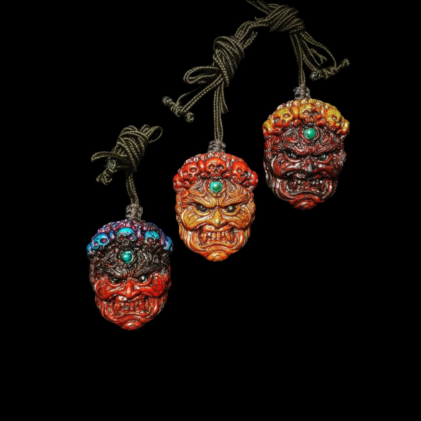 Red Begtse Jamsran Pendant Necklace – Buddhist Protector