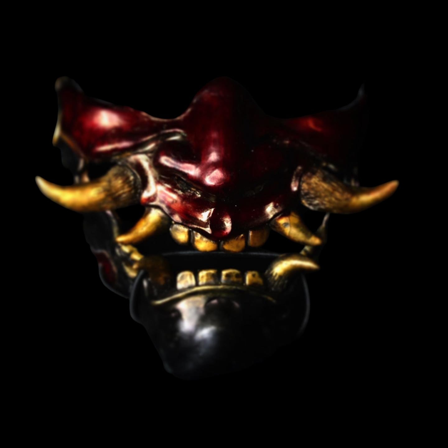Oni Half-Face Japanese Samurai Mask