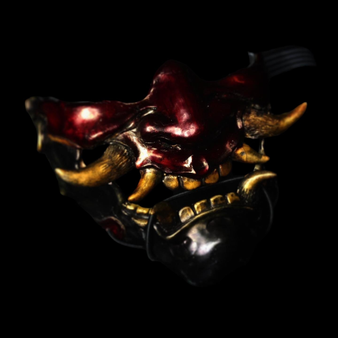 Oni Half-Face Japanese Samurai Mask