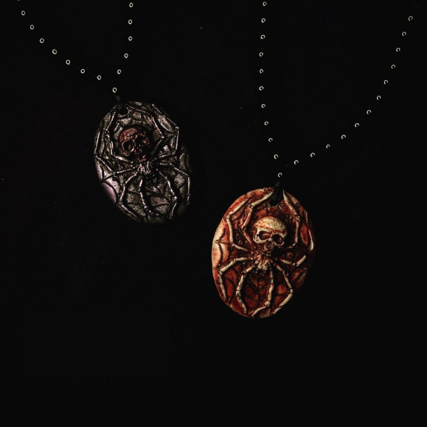 Spider Skull Pendant Necklace – Gothic Elegance