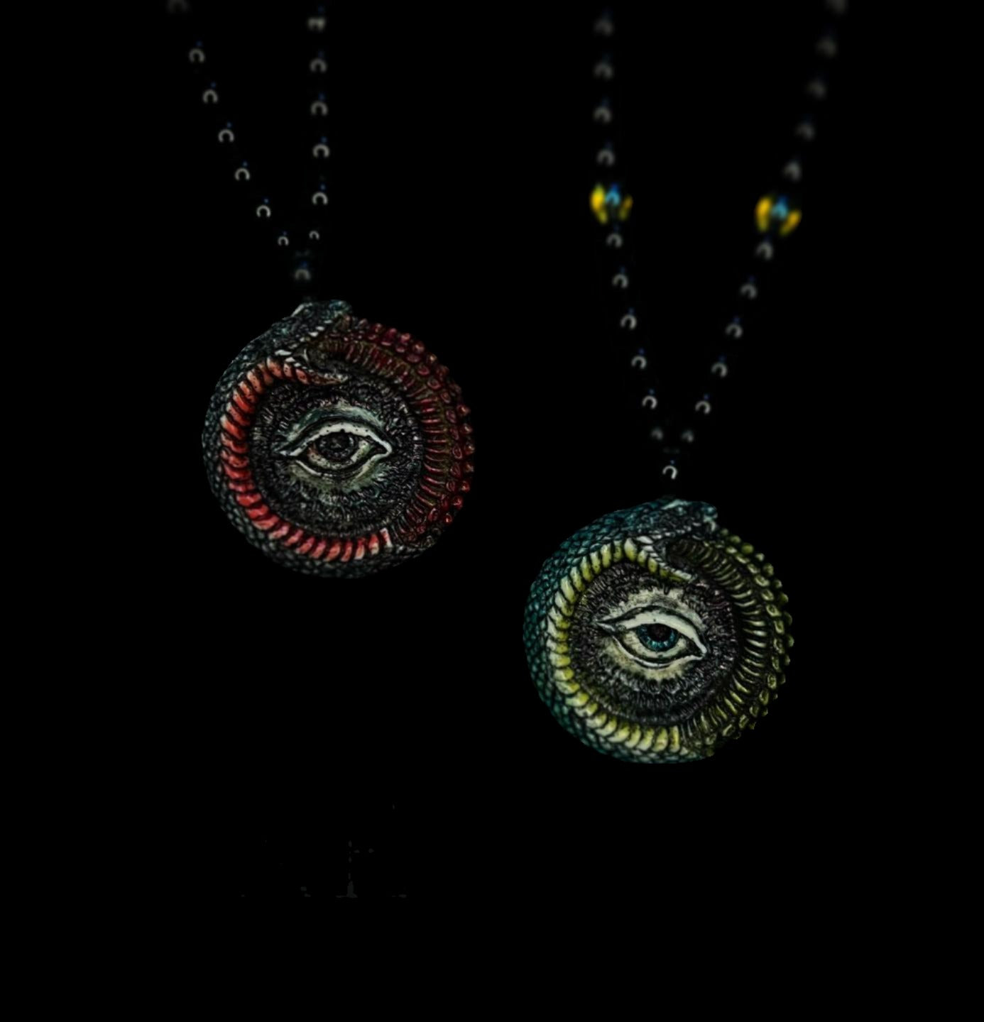 Viking Ouroboros Snake with all seeing eye Pendant Necklace – Eternal Cycle
