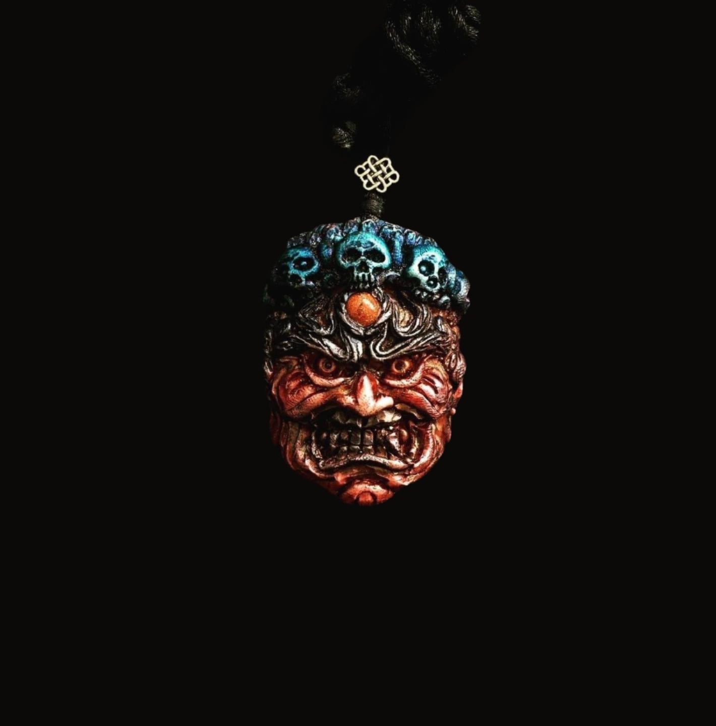 Red Begtse Jamsran Pendant Necklace – Buddhist Protector