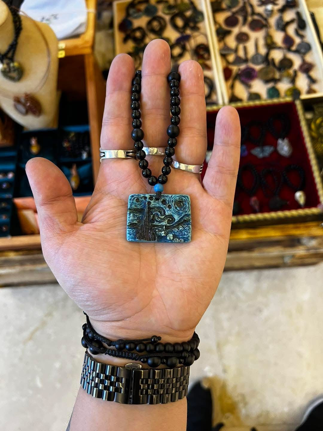 Van Gogh Starry Night Pendant Necklace