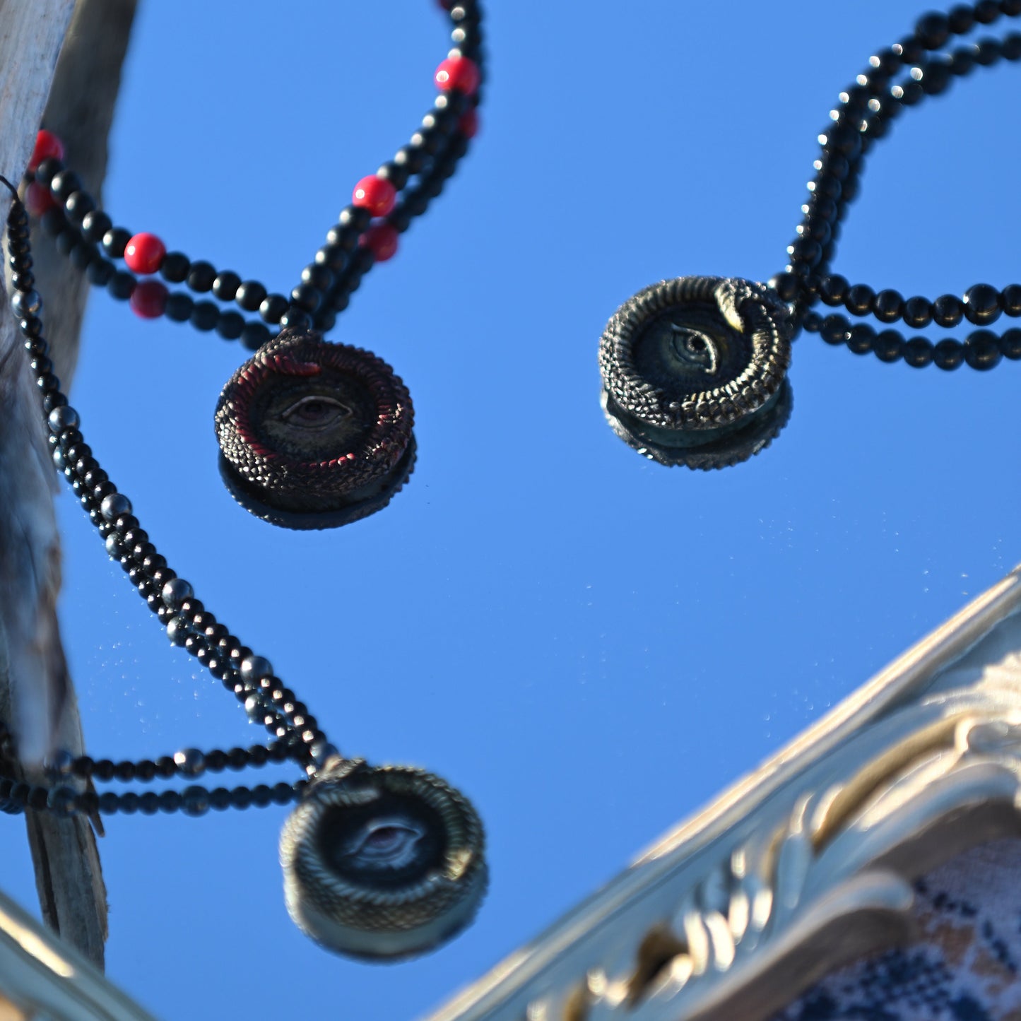 Viking Ouroboros Snake with all seeing eye Pendant Necklace – Eternal Cycle