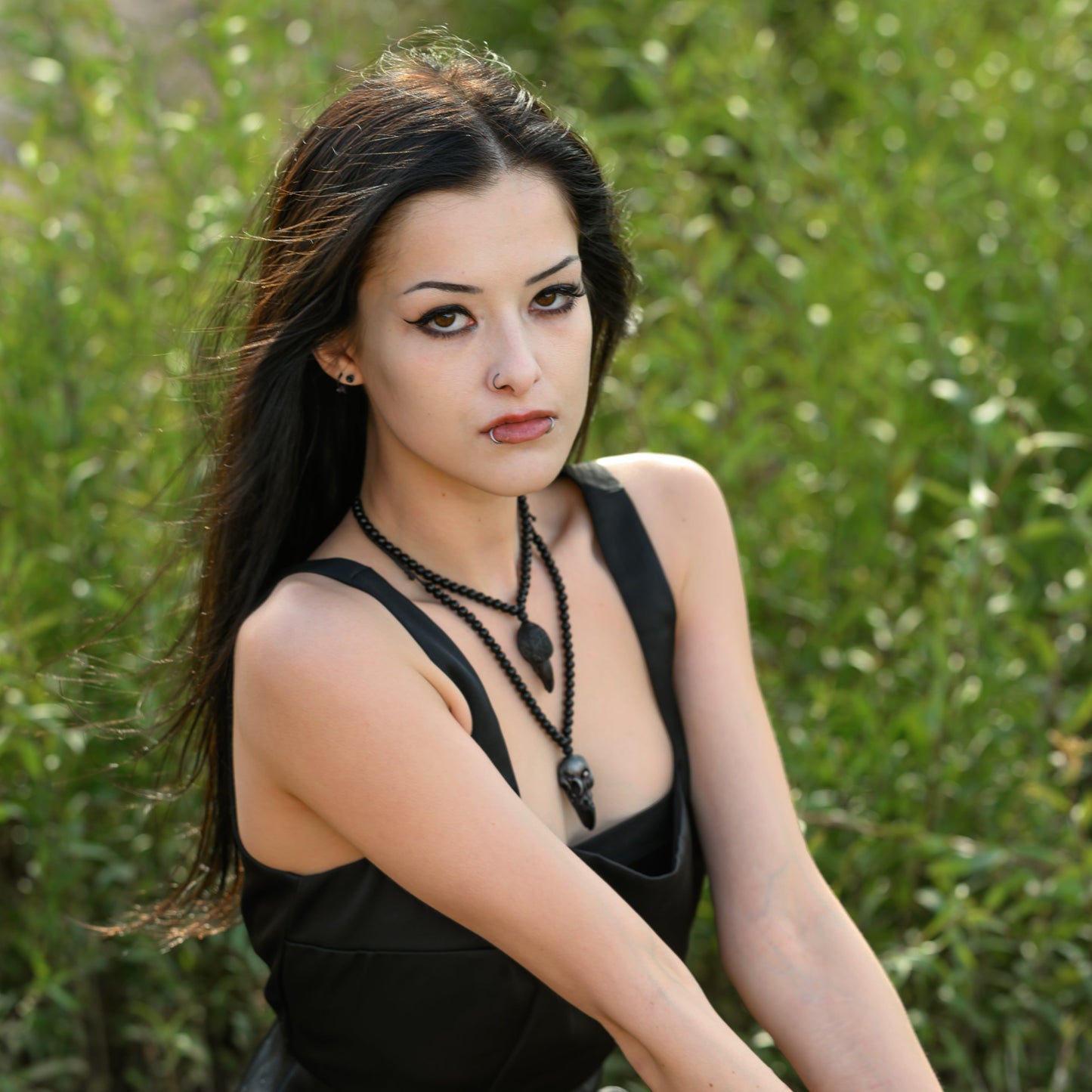 Viking Raven Skull Pendant Necklace