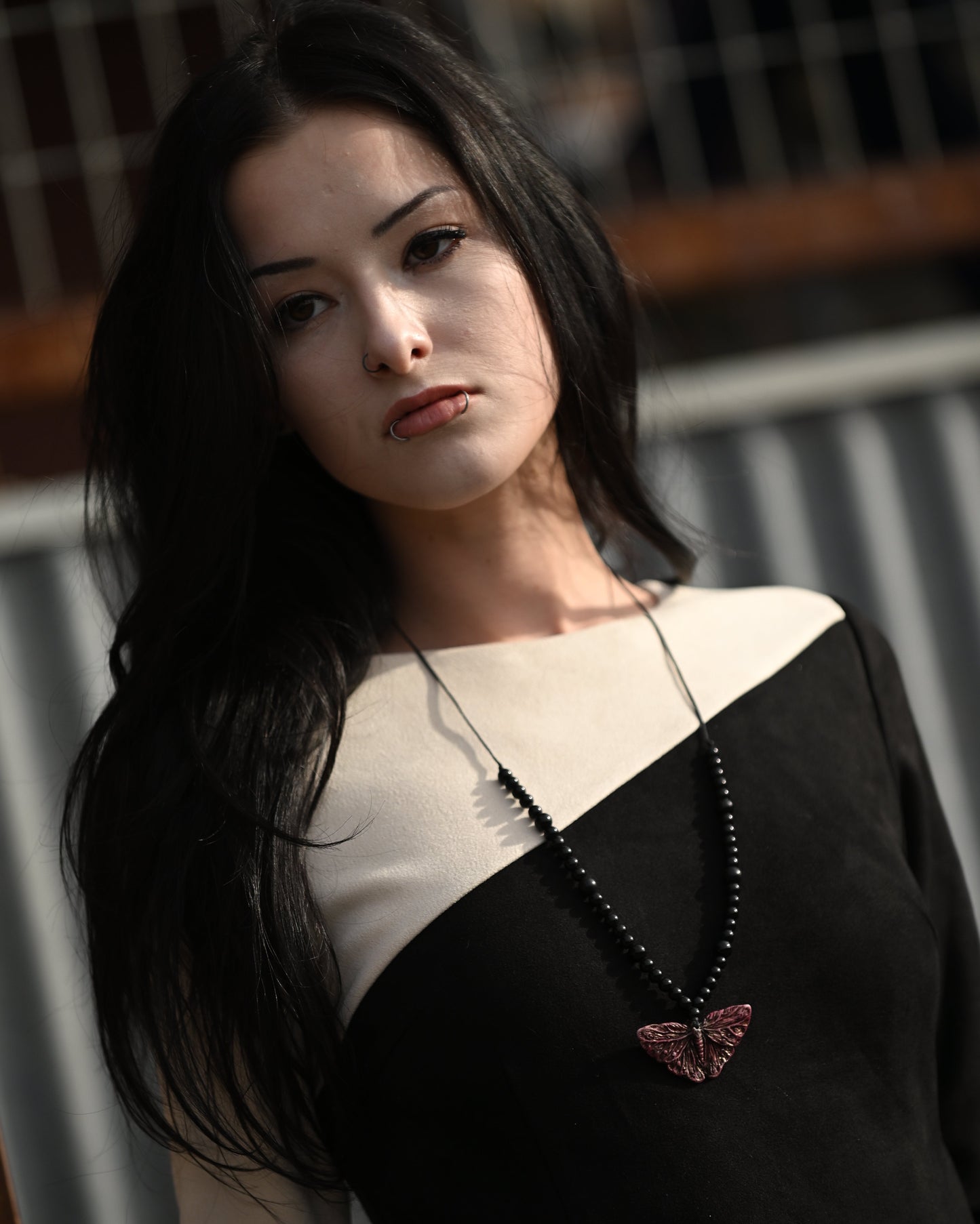 Brass Butterfly Pendant Necklace