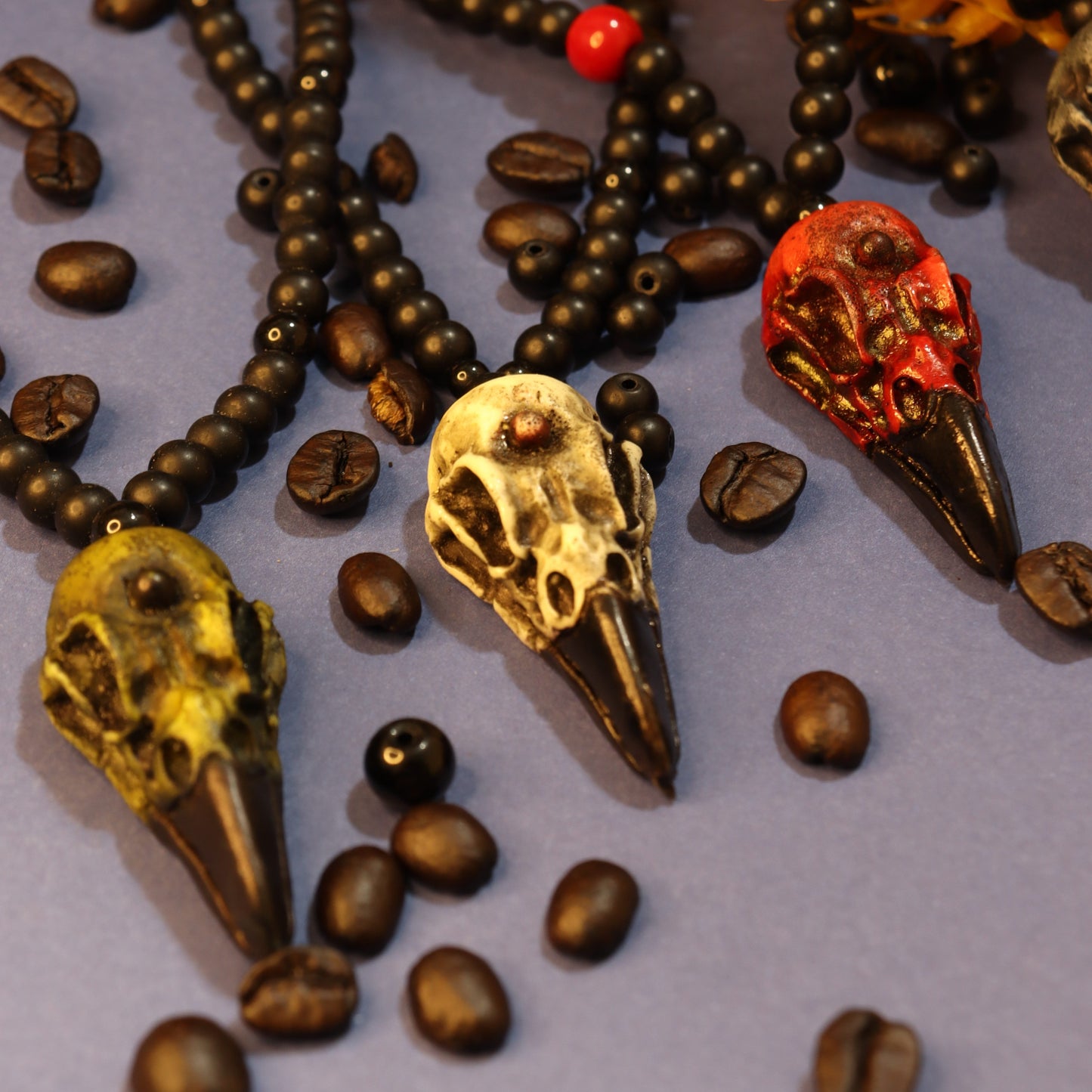 Viking Raven Skull Pendant Necklace