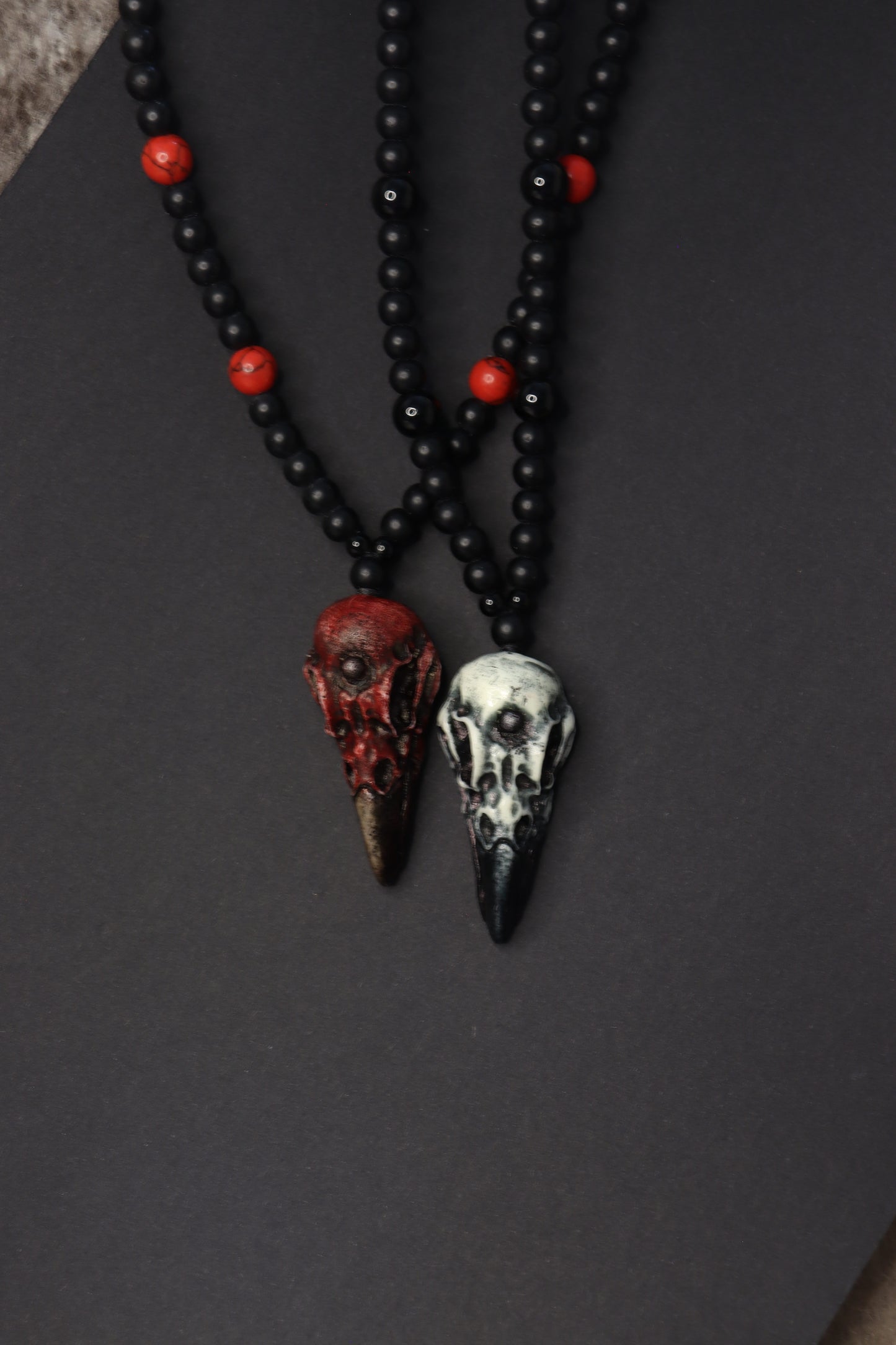 Viking Raven Skull Pendant Necklace