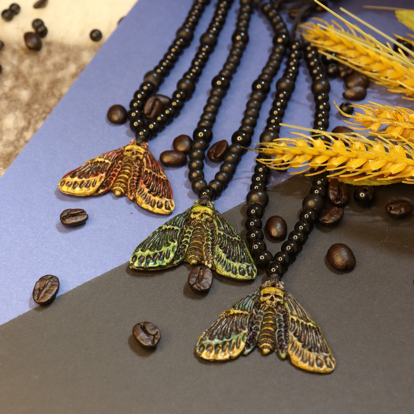 Death's-Head skull Big Hawkmoth Pendant Necklace
