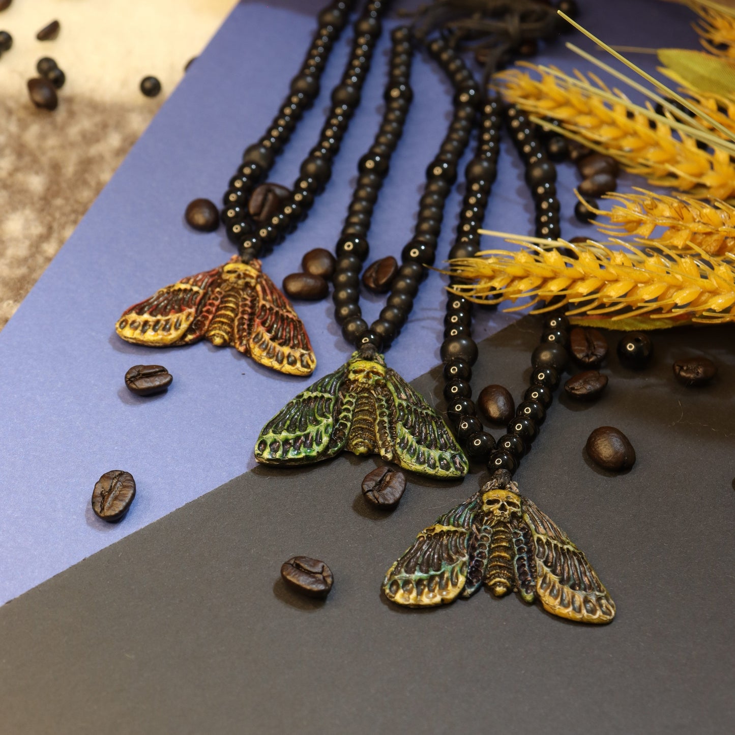 Death's-Head skull Big Hawkmoth Pendant Necklace