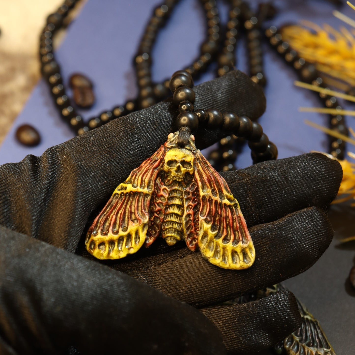 Death's-Head skull Big Hawkmoth Pendant Necklace