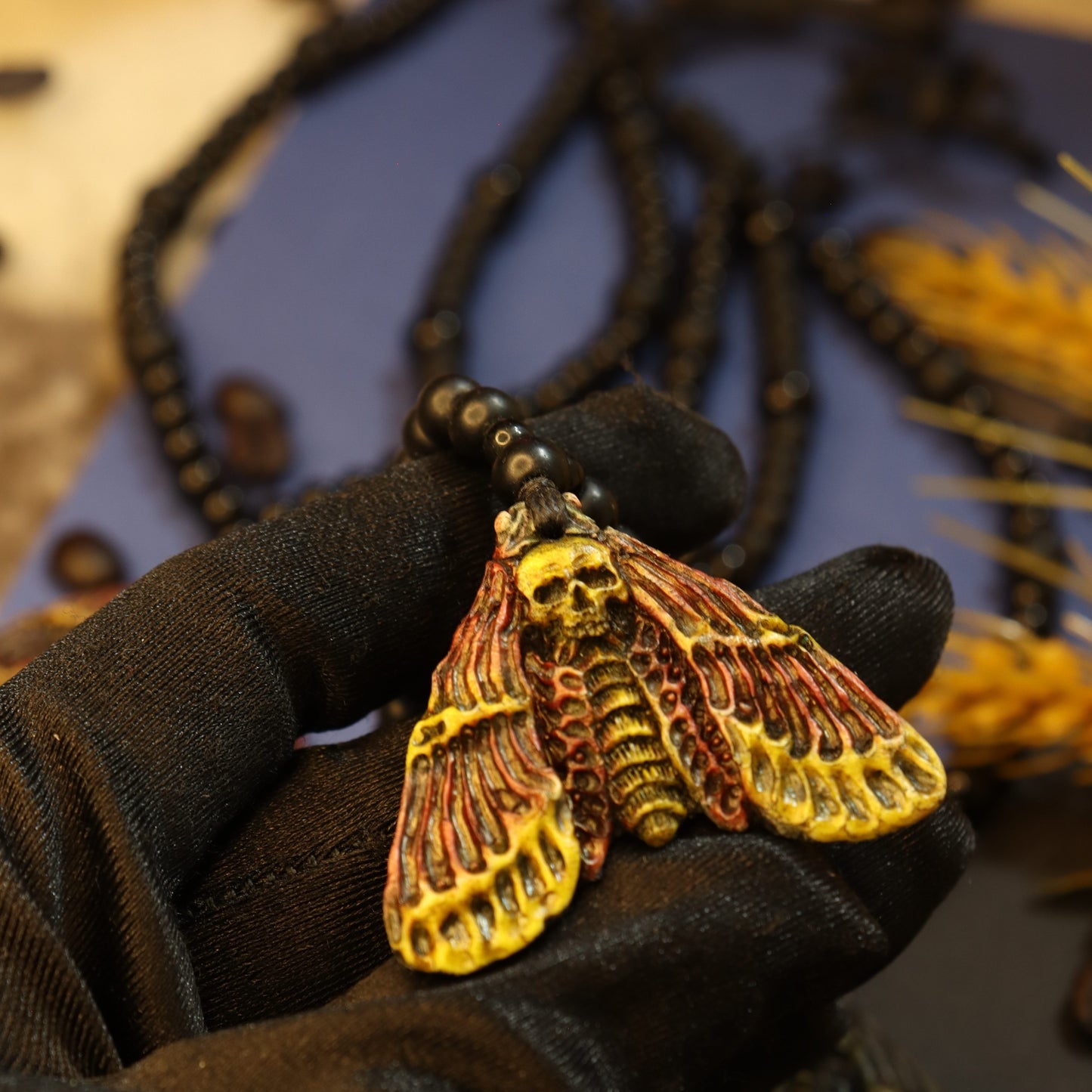 Death's-Head skull Big Hawkmoth Pendant Necklace