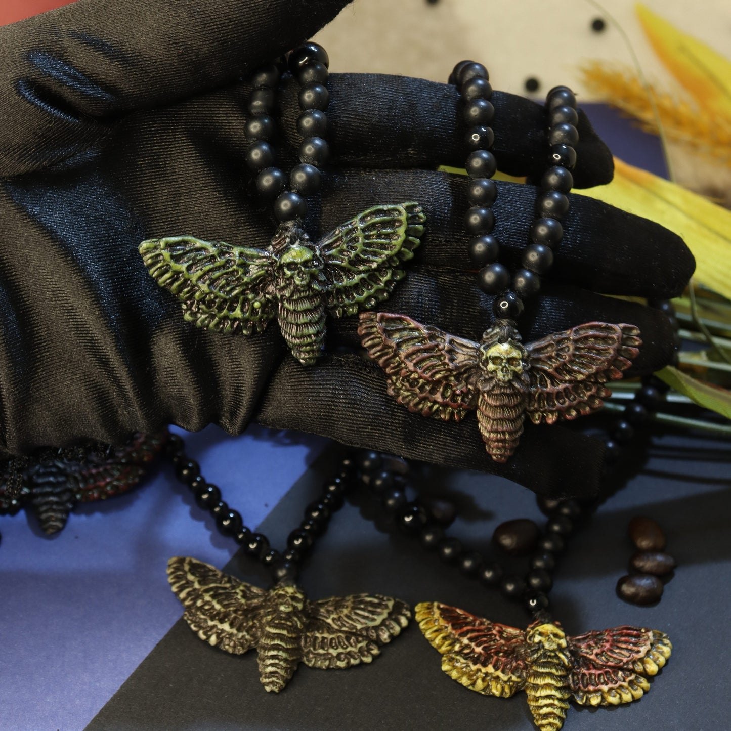 Death's-Head skull small Hawkmoth Pendant Necklace