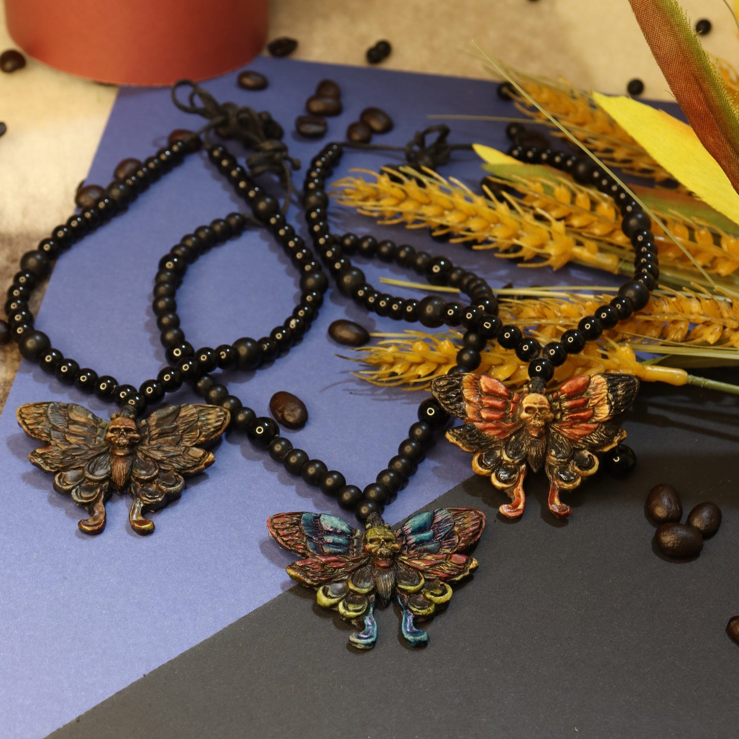 Death's-Head skull Big Hawkmoth Pendant Necklace