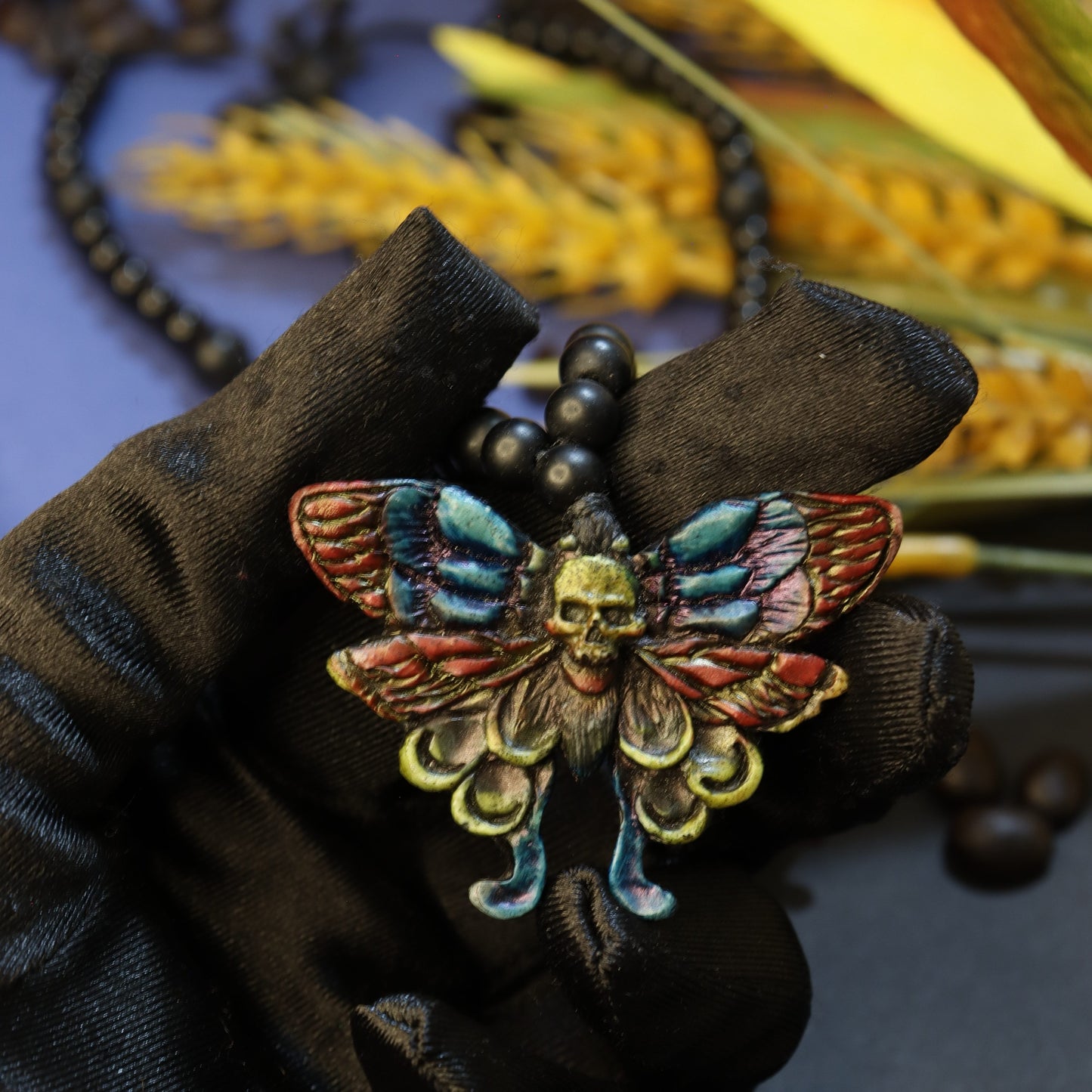 Death's-Head skull Big Hawkmoth Pendant Necklace