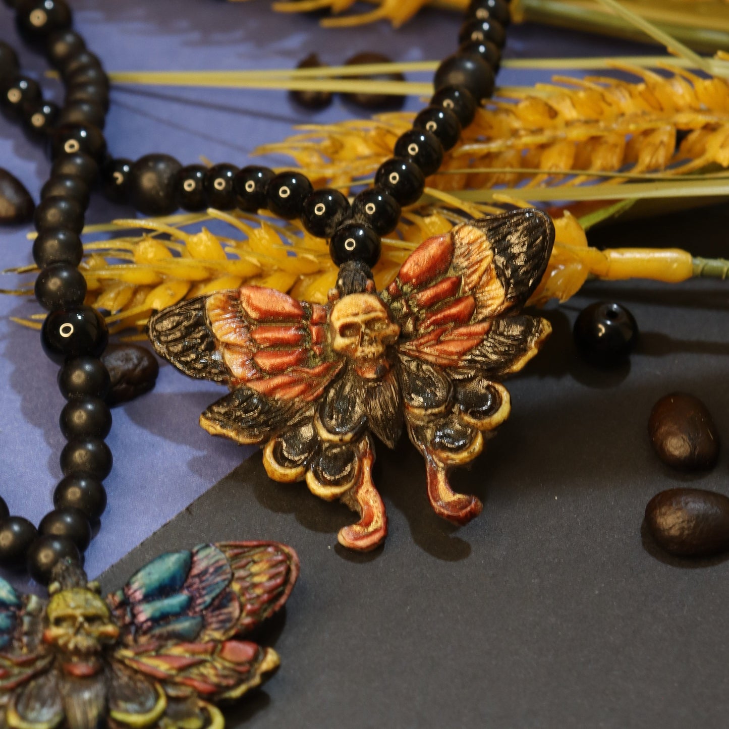 Death's-Head skull Big Hawkmoth Pendant Necklace