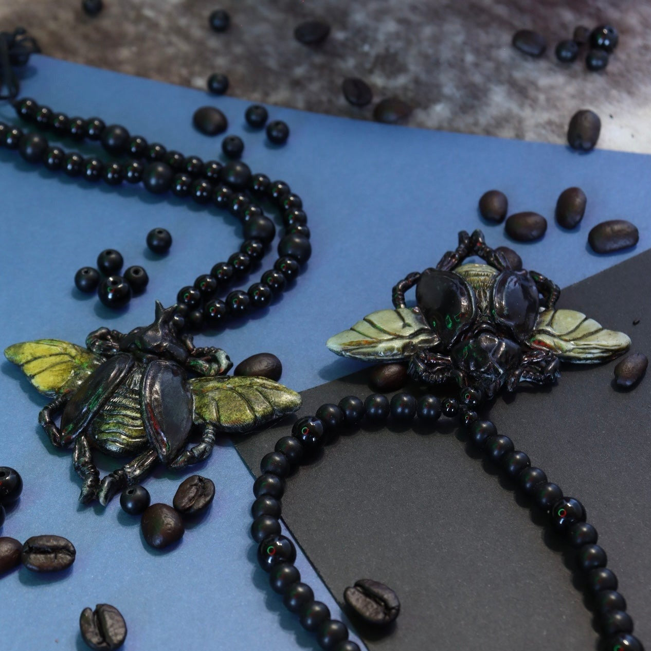 Egyptian Beetle Pendant Necklace