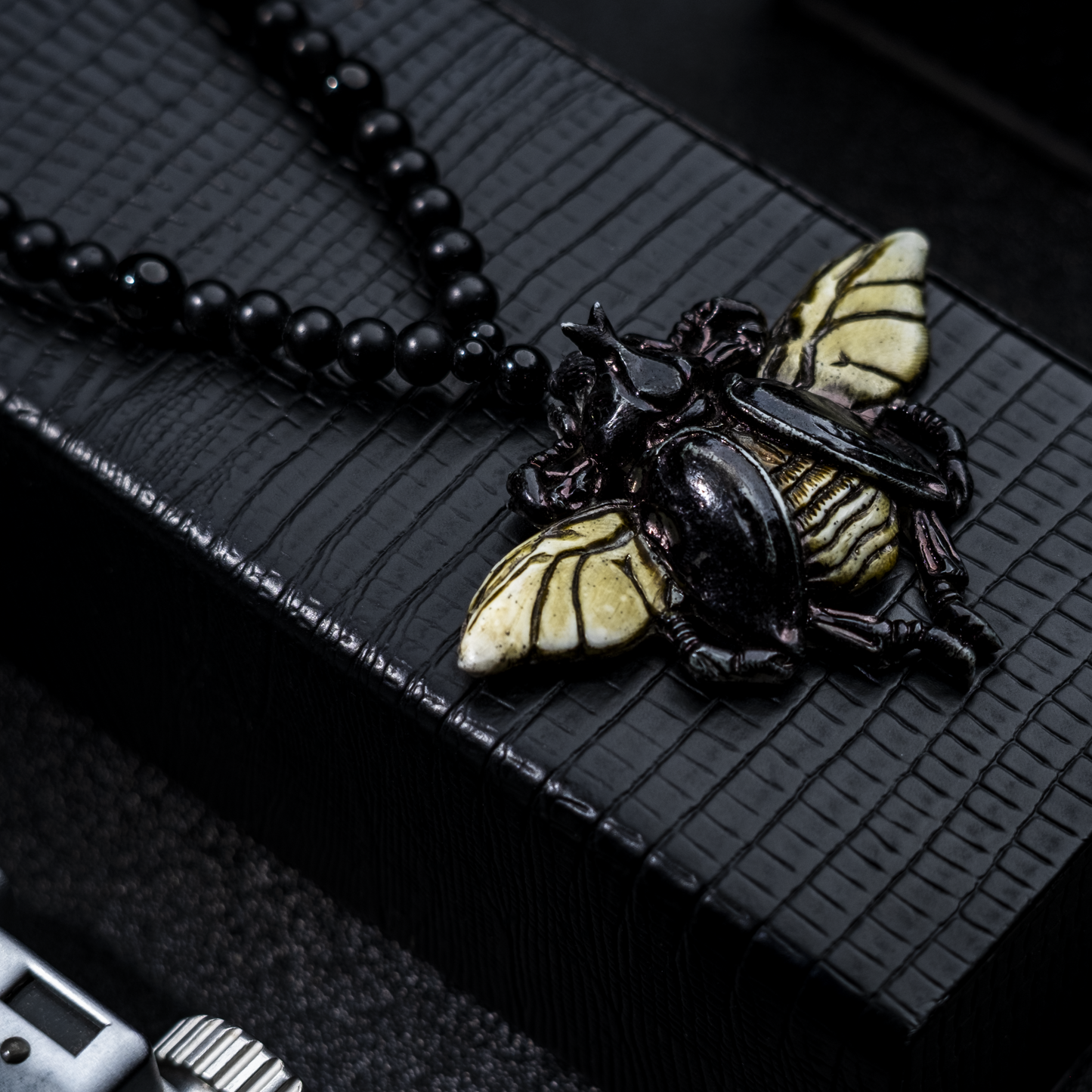 Egyptian Beetle Pendant Necklace