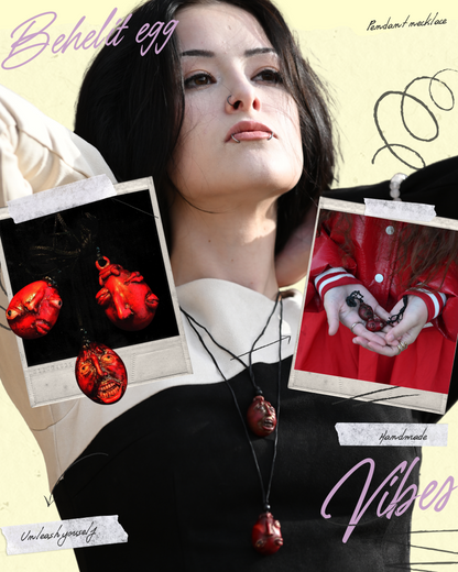 Behelit egg pendant necklace