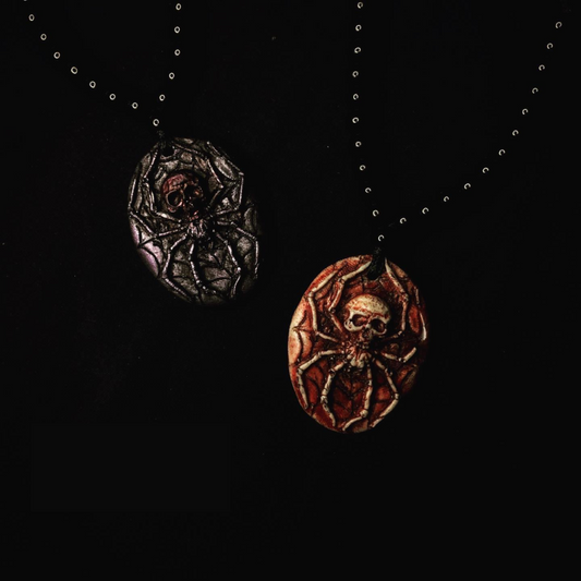 Spider Skull Pendant Necklace – Gothic Elegance