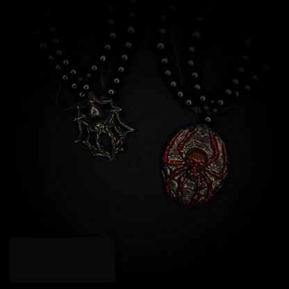 Spider Skull Pendant Necklace – Gothic Elegance