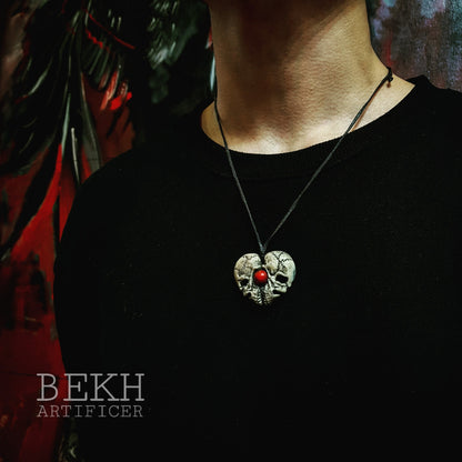 Eternal Bond: Couple Skeleton Pendant Necklace