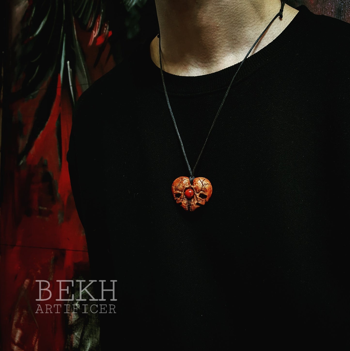 Eternal Bond: Couple Skeleton Pendant Necklace