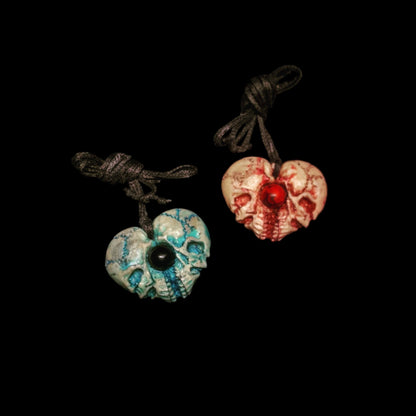 Eternal Bond: Couple Skeleton Pendant Necklace