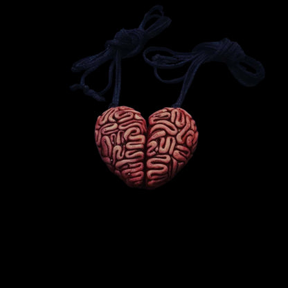 Eternal Bond: Couple Brain Pendant 2 Necklaces