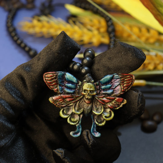 Death's-Head skull Big Hawkmoth Pendant Necklace