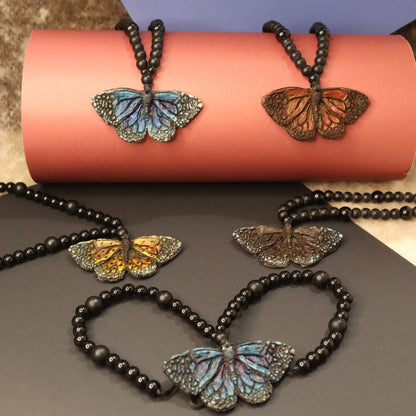 Majestic Monarch Butterfly Pendant Necklace