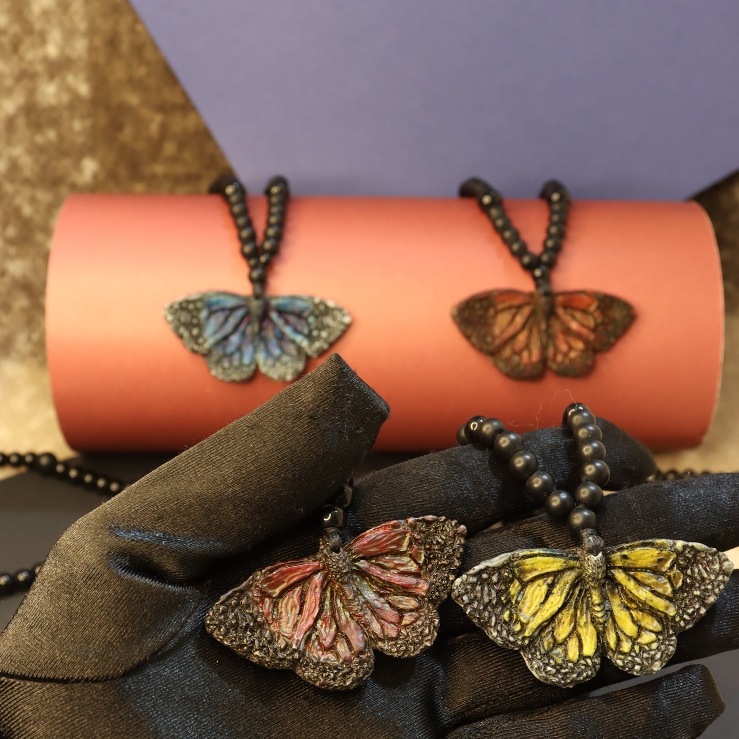 Majestic Monarch Butterfly Pendant Necklace