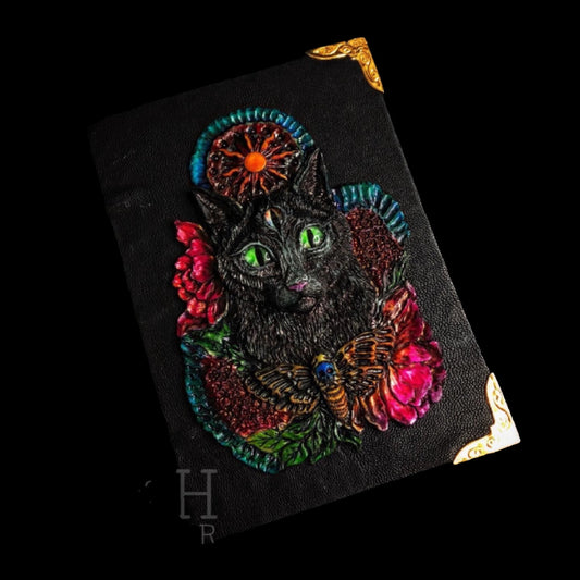 A6 Black Magical Cat Notebook