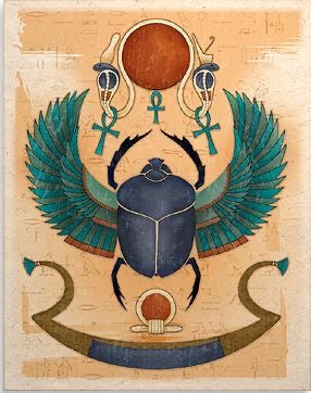 Egyptian Scarab Beetle Pendant Necklace