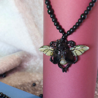 Egyptian Scarab Beetle Pendant Necklace