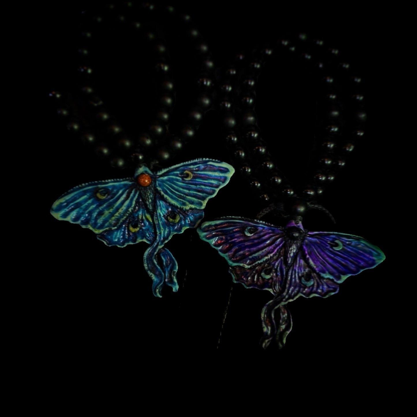 Luminous Luna Moth Pendant Necklace