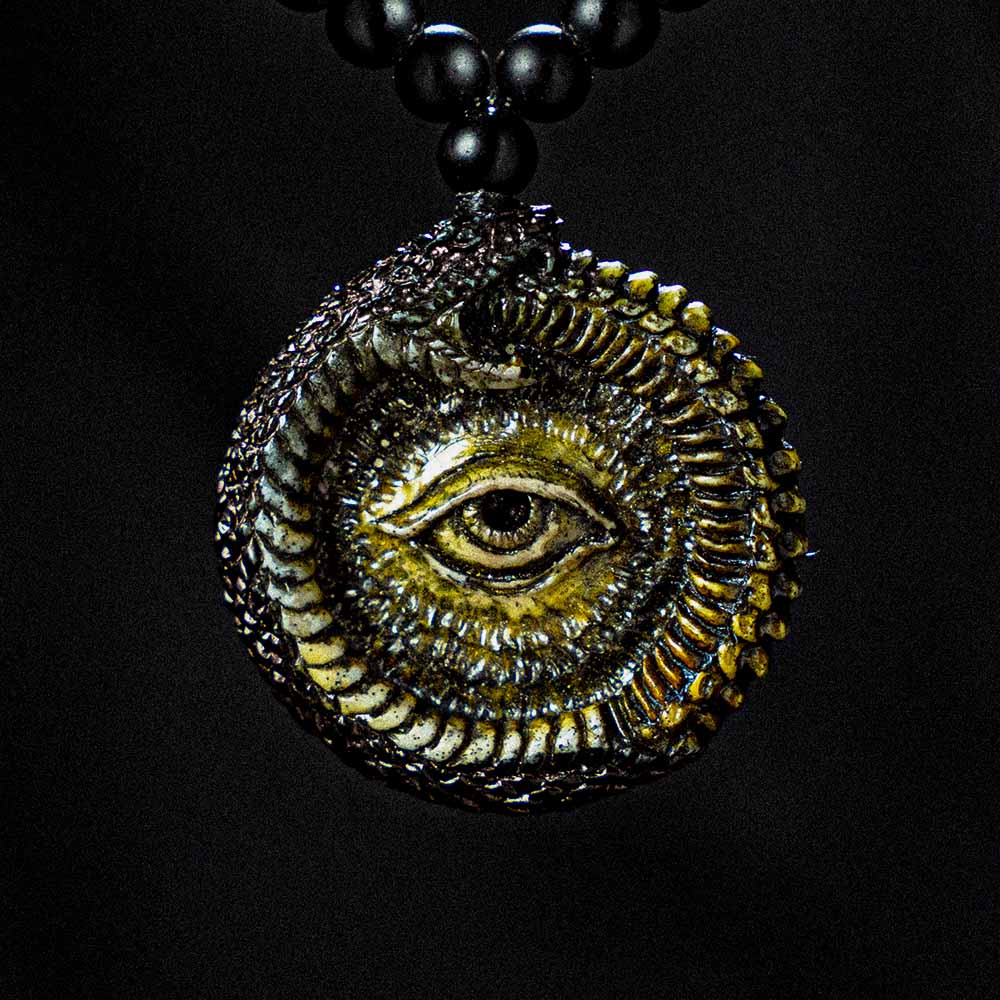 Viking Ouroboros Snake with all seeing eye Pendant Necklace – Eternal Cycle