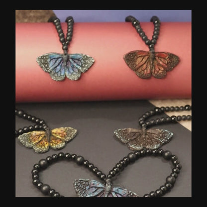 Majestic Monarch Butterfly Pendant Necklace